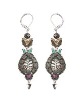 Earrings Ayala Bar Woman Obsidian in Metal Alloy Cristallo C2374
